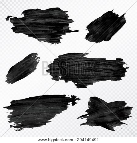 Brush Strokes Set Hand Drawn Scribble Abstract Vector Illustration. Border Design Template.