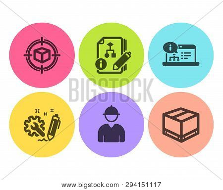 Algorithm, Engineering And Engineer Icons Simple Set. Parcel Tracking, Online Documentation And Deli