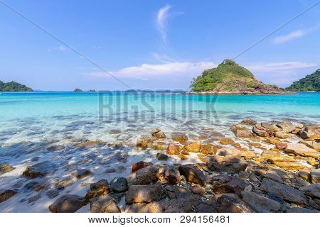 Beautiful Beach View Koh Chang Island Seascape At Trad Province Eastern Of Thailand On Blue Sky Back