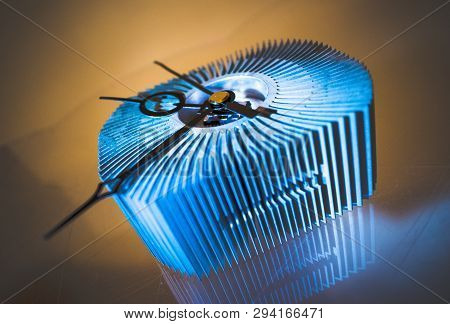 The Radiator From The Cpu With The Hours Of The Clock