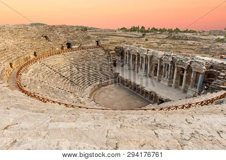 Ancient Roman Amphitheater in Hierapolis, Pamukkale - Turkey