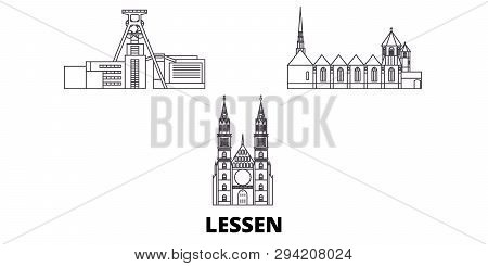 Germany, Lessen Line Travel Skyline Set. Germany, Lessen Outline City Vector Illustration, Symbol, T