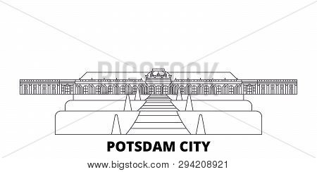 Germany, Potsdam City Line Travel Skyline Set. Germany, Potsdam City Outline City Vector Illustratio
