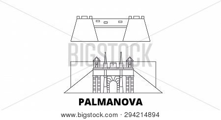Italy, Palmanova Line Travel Skyline Set. Italy, Palmanova Outline City Vector Illustration, Symbol,