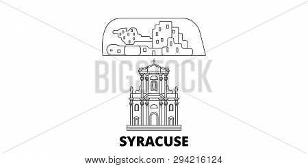 Italy, Syracuse City Line Travel Skyline Set. Italy, Syracuse City Outline City Vector Illustration,