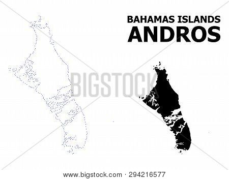 Vector Contour Map Of Bahamas - Andros Island With Caption. Map Of Bahamas - Andros Island Is Isolat