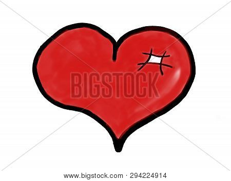 Red Drawn Heart Icon For People In Love