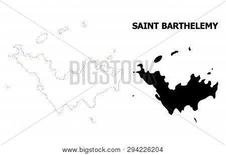 Vector Contour Map Of Saint Barthelemy With Title. Map Of Saint Barthelemy Is Isolated On A White Ba
