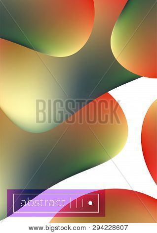 Bright Fluid Mesh Shapes Vector Background Covers Set. A4 Leaflet Mockup. Book Cover.