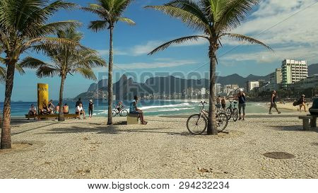 Rio De Janeiro, Brazil- 24, May, 2016: Ipanema Beach From Arpoador In Rio De Janeiro