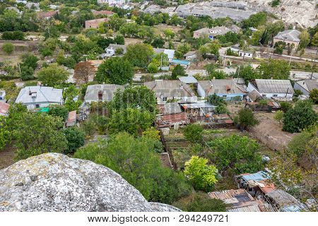 Inkerman, Crimea - September 2014: Mountain Village. View From The Hill