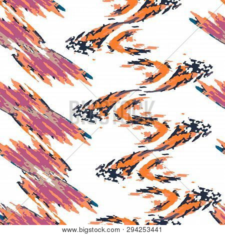 Grunge Stylish Vector Seamless Pattern. Nature Backdrop. Modern Artistic Background. Pattern Hipster