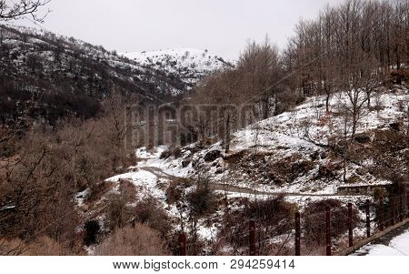 winter landscape of Saracena Valley in Nebrodi Park, Sicily