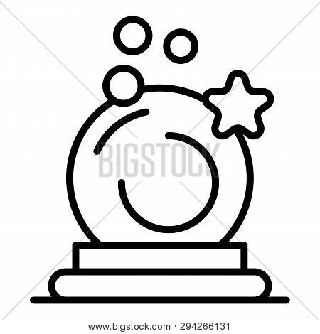 Magic Wizard Ball Icon. Outline Magic Wizard Ball Vector Icon For Web Design Isolated On White Backg
