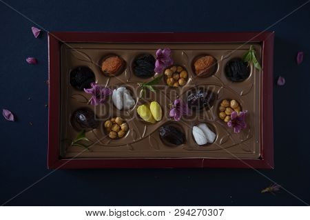 Eid Mubarak. Different Iftar Sweets. Celebrating Eid Al Adha. Islamic Traditional Holiday. Eid Al-fi