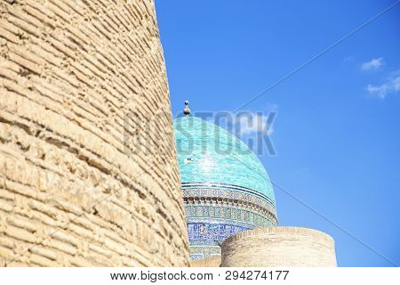 View Of The Beautiful Blue Dome Of The Mosque Kalyan. One Of The Oldest And Largest Mosque In Centra
