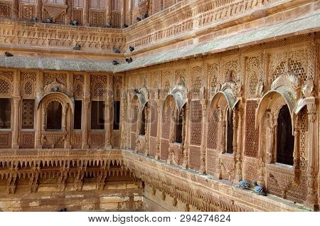 Inner Wall Of Mehrangarh Or Mehran Fort, Jodhpur, Rajasthan, India