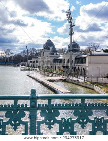 Boating Lake In Main City Park In Budapest, Hungary.