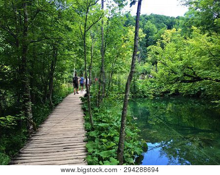 Landscape Of Plitvice Lakes National Park Or Nacionalni Park Plitvicka Jezera, Unesco Natural World 