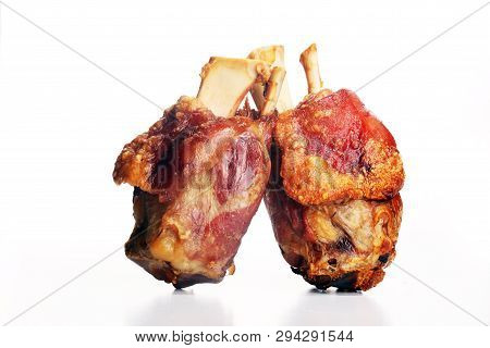 Roasted Pork Knuckle. Ham And Bacon Are Popular Foods In The West.