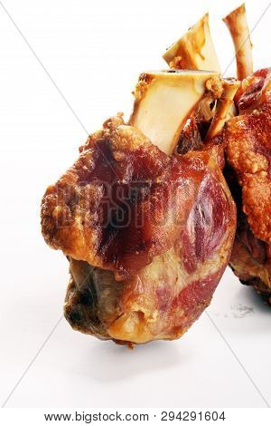 Roasted Pork Knuckle. Ham And Bacon Are Popular Foods In The West.