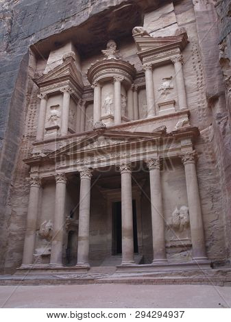 Petra; Raqmu - historic ruins of the ancient, rock city of the Nabatean Arabians. It is located in s