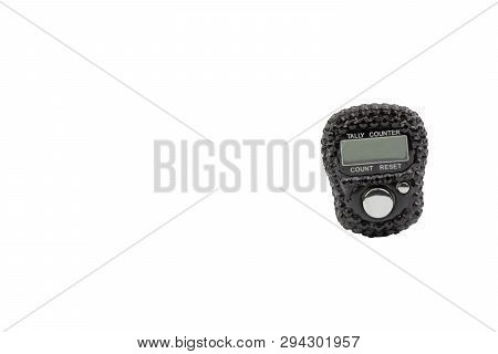 Digital Rosary, Misbaha Or Tasbih Isolated On White Background. Selective Focus