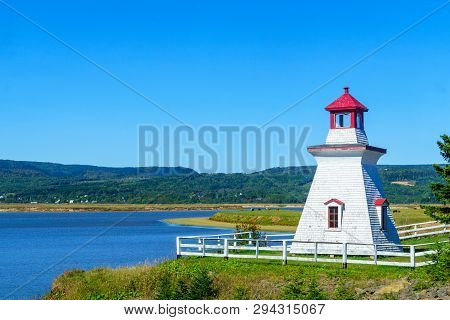 View Of Countryside And The Anderson Hollow Lighthouse, In Hopewell Hill, New Brunswick, Canada