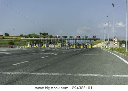 Pay Toll Check Point - Toll Booths At Highway Freeway Autobahn