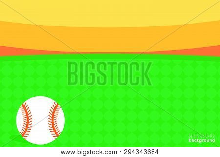 Vector Illustration. Baseball Ball Icon. Ball Field Background In Rhomb. Sport Background