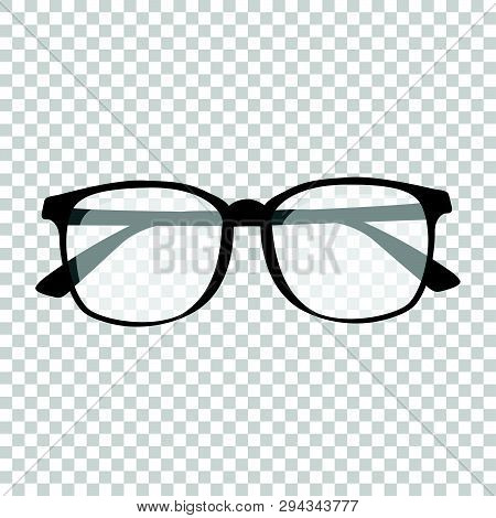 Glasses Isolated. Vector Glasses Model Icons. Sunglasses, Glasses, Isolated On White Background. Sil