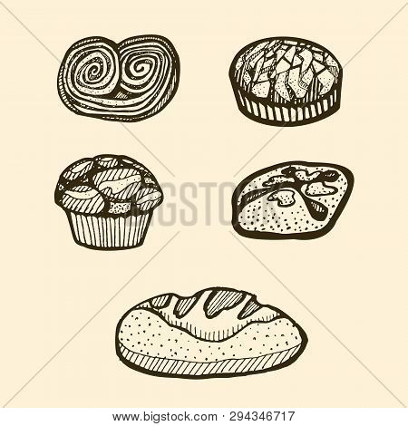 Home Made Bakery Logo, Baking, Bread Vector Collection. Bakery House Logo Design, Food Shop. Bread, 