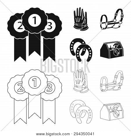 Vector Illustration Of Equipment And Riding Icon. Set Of Equipment And Competition Stock Symbol For 