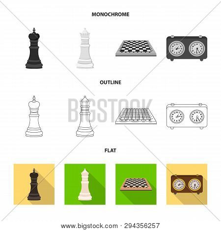 Isolated Object Of Checkmate And Thin Logo. Collection Of Checkmate And Target Stock Symbol For Web.
