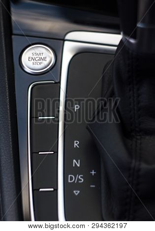 Automatic Gear Shifter. Top View Of A Modern Car Gear Shifter.