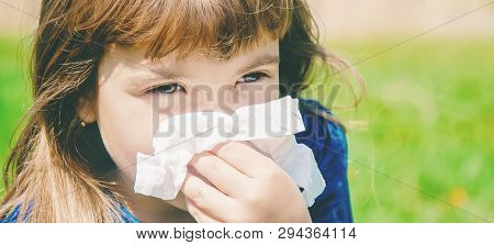 Seasonal Allergy In A Child. Coryza. Selective Focus.