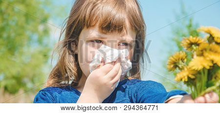 Seasonal Allergy In A Child. Coryza. Selective Focus.
