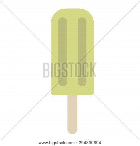 Ice Cream On Stick Flat Illustration. Kitchen, Home And Food Series.
