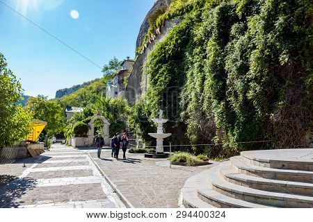 Bakhchysaray, Crimea - September 2014: Bakhchisarai Cave Monastery (the Assumption Monastery Of The 
