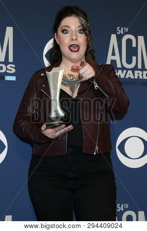 LAS VEGAS - APR 7:  Ashley McBryde at the 54th Academy of Country Music Awards at the MGM Grand Garden Arena on April 7, 2019 in Las Vegas, NV