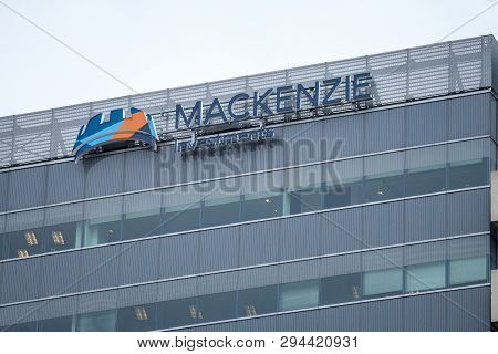 Toronto, Canada - November 13, 2018: Mackenzie Investemnts Logo In Front Of Their Headquarters In To
