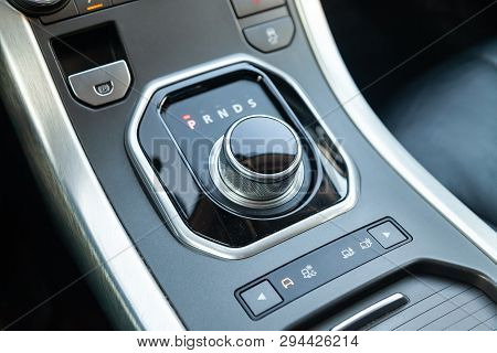 Novosibirsk, Russia - 03.10.2019: View To The Interior Of Land Rover Evoque With Dashboard, Central 