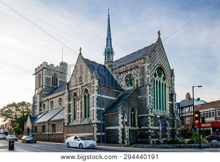 London / Uk - September 16, 2018: View Of St John The Baptist Church, In Chipping Barnet. Built Arou