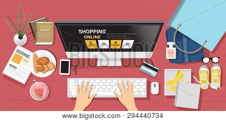 Top View Shopping Vector Photo Free Trial Bigstock
