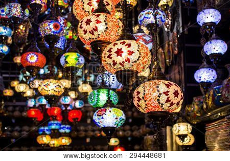 Beautiful Traditional Ramadan Light Lamp With Blur Background - Shot From Dubai Spice Souk, Famous T