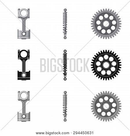 Vector Illustration Of Auto And Part Icon. Set Of Auto And Car Stock Symbol For Web.