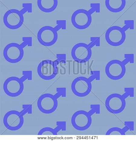 Male Gender Signs. Stock Vector Seamless Pattern
