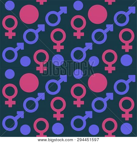 Gender Signs Wallpaper. Stock Vector Seamless Pattern