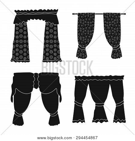 Vector Design Of Garter And Blinds Icon. Set Of Garter And Drapery Stock Symbol For Web.
