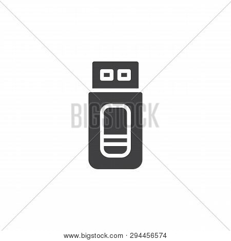 Flash Drive Vector Icon. Filled Flat Sign For Mobile Concept And Web Design. Usb Pen Drive Glyph Ico